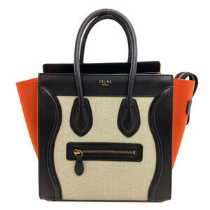 Celine Luggage Micro Handbag, Canvas/Leather, Women's CELINE